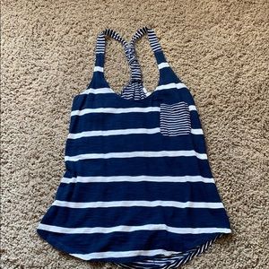 Navy and white Roxy racerback tank top
